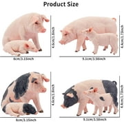 Toymany 8PCS Pig Figures Forest Animals Toy Figurines - Plastic Jungle Zoo Animal Figurines for Kids Boys Girls Age 3-5 6-12