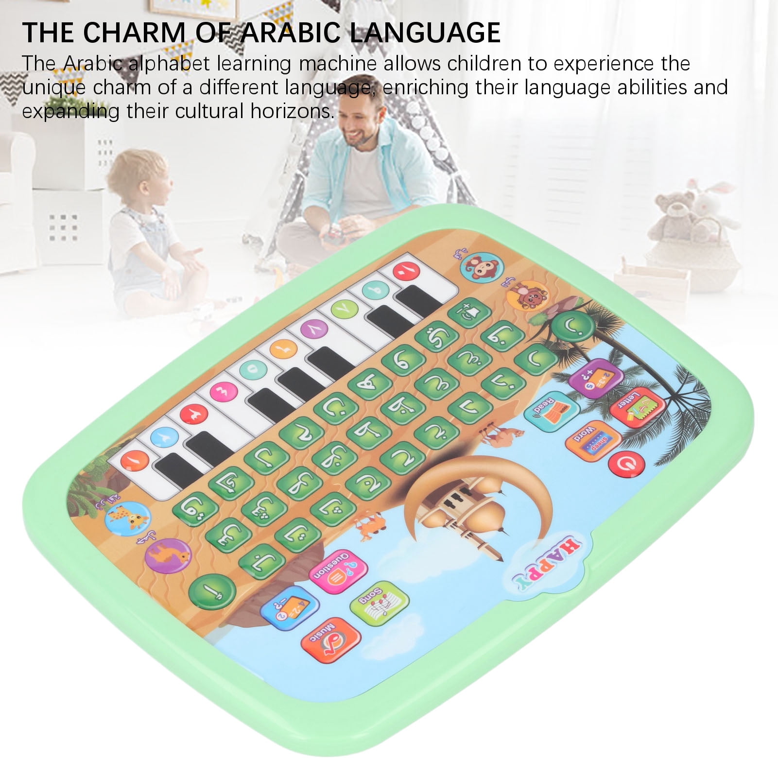 Machine d'Apprentissage Arabe, Machine de Lecture pour Enfants 28 Mots d'Alphabet 10 Chiffres Livre Électronique d'Apprentissage Arabe, Jouet Éducatif Intelligent Machine d'Apprentissage Arabe, Machine de Lecture pour Enfants 28 Mots d'Alphabet 10 Chiffres Livre Électronique d'Apprentissage Arabe, Jouet Éducatif Intelligent