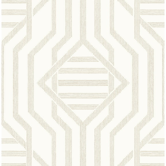A-Street Prints Essex Wheat Geometric Wallpaper