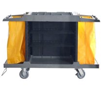Gray 3-Shelf Heavy Duty Plastic Hotel/Housekeeping Cart