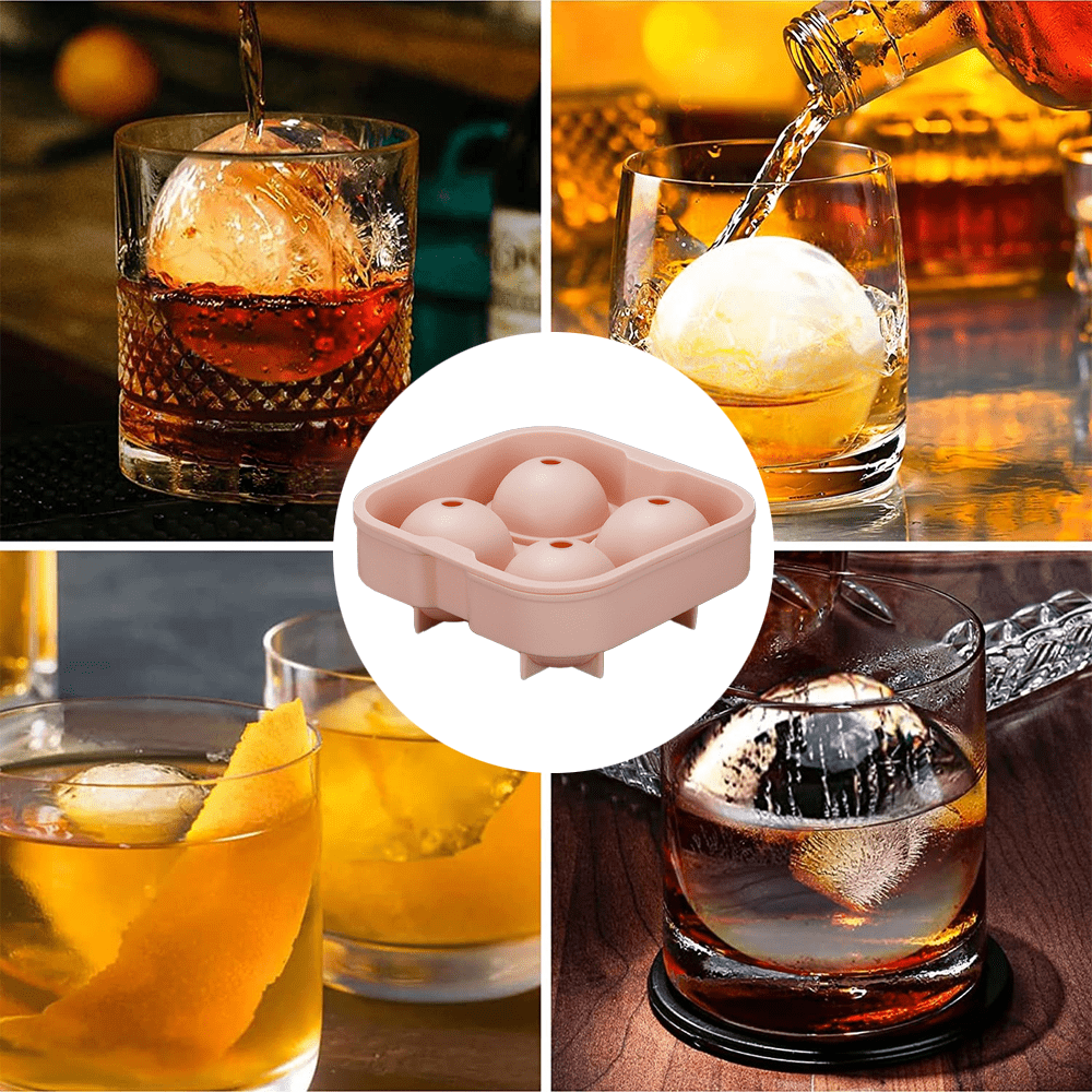 Silicone Ice Cube Tray Sphere Round Ice Ball Maker, Ice Balls Mould for  Chilled Drinks Whiskey Cocktails - blue