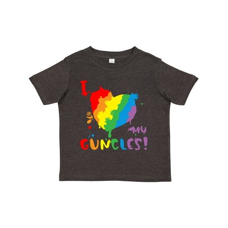 

Inktastic Pride Heart Kid Finger Paint I Love My Guncles! Gift Toddler Boy or Toddler Girl T-Shirt