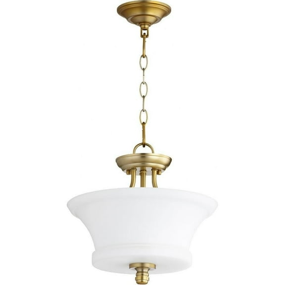 Palmerston Broadway 2 Light Dual Mount Pendant in Bailey Street Home Home Collection Style 13 inches Wide By 13.5 inches High-Aged Brass Finish Bailey