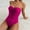 Hot Pink, variant on Women Strapless Bathing Suits Ruched Halter Bandeau One Piece Swimsuit for Women Ruched Tummy Control Bathing Suit Push Up Slimming Swimwear Women's Solid Color Pleated Bandeau Swimsuit With Front Ti