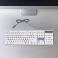 thumbnail image 2 of Milisten USB Glowing Computer Wired Keyboard Creative Round Key Keyboard Practical Keyboard (White), 2 of 5