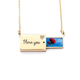 thumbnail image 1 of Cielo azul rojo rosas hojas verdes Sobre de carta de amor, collar y joyas colgantes, 1 of 3