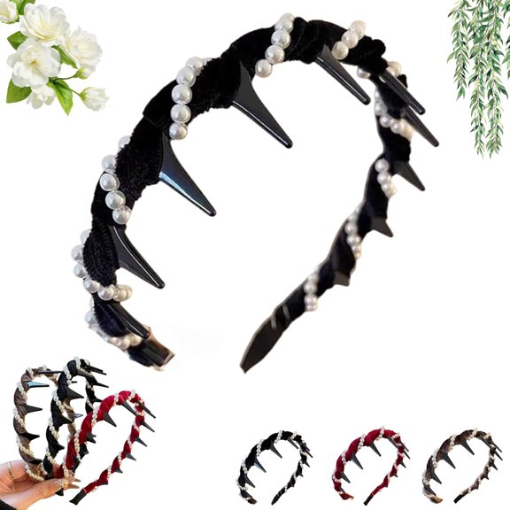 High Cranium Headband, Vintage High Cranium Artificial Pearl Hairband, Elegant Beaded Headband for Women, Bridal Hair Hoop Party Wedding Hair Accessories