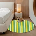 thumbnail image 3 of Area Rug 36in, Yellow Green Color Stripes Floor Carpet Living Room Rug, Summer Minimalist Art Non-Slip Welcome Mat Indoor Rugs for Bedroom Dining Room, 3 of 9
