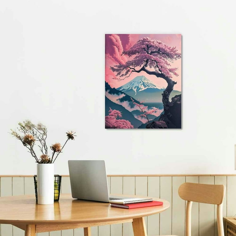 COMIO Cherry Blossom Japan Poster Decorative Painting Bathroom