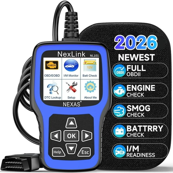 NEXAS NL101 OBD2 Scanner Check Engine Light Car Battery Tester Car Scanner Auto Code Reader Full OBDII Functions Check Engine Read Clear Codes Automotive Scanner OBDII Diagnostic Tool