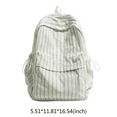 thumbnail image 2 of Cute Aesthetic School Backpack, Striped Pattern Backpack with Drawstring Side Pockets, School Backpack for Outdoor Shopping Travel, Green, 2 of 8