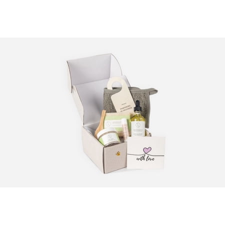 Natural Self Care Gift Box – Handmade Skincare Gift Set with Lavender Body Oil, Foot Salts, Natural Soap & Lip Balm