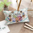 thumbnail image 2 of Happy Easter Lumbar Throw Pillow Covers 12x20 Inch Beautiful Easter Eggs Wreath Decorative Pillow Cover Spring Rectangle Oblong Pillow Cases Outdoor Cushion Cover for Couch (Easter), Blue, 2 of 6
