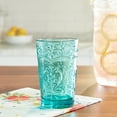 thumbnail image 3 of The Pioneer Woman Amelia 15.22-Ounce Teal Glass Tumbler, 3 of 6