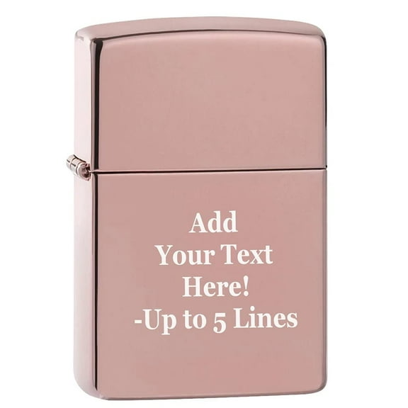Zippo Lighter - Personalized Message Engraved on Backside Unique Colored Windproof Lighter (Rose Gold #49190)