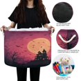thumbnail image 6 of Collapsible 20" Round Storage Basket with Handles Laundry Hamper Open Storage Bins Red Halloween Night, 6 of 6