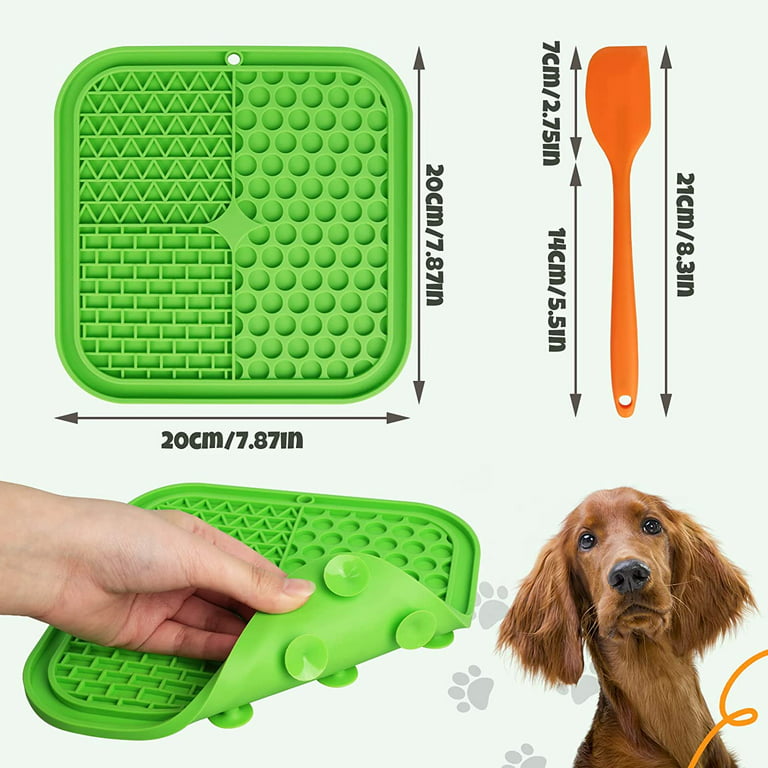 Zilly Slow Feeder Dog Food Mat, Lick Mat for Small Dogs and Cats - Slow Feeder Bowl, (Mint Green)