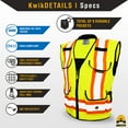 thumbnail image 6 of KwikSafety (Charlotte, NC) GODFATHER Safety Vest (Cushioned Collar) Class 2 ANSI OSHA High Visibility 9 Pockets Reflective Tape Heavy Duty Zipper Mesh HiVis Construction Surveyor Men | Yellow Large, 6 of 6
