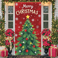 thumbnail image 6 of Colorful Design Christmas Banner Festive Xmas Display Christmas Tree Pattern Star Decor Holiday Background for Christmas Party Holiday Celebration Indoor Decoration, 6 of 9