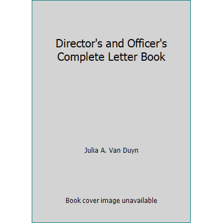 Director's and Officer's Complete Letter Book [Hardcover - Used]