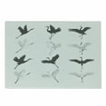 thumbnail image 1 of Crane Cutting Board, Greyscale Bird Drawings from Different Sides Outline and Silhouette Pattern Print, Decorative Tempered Glass Cutting and Serving Board, in 3 Sizes, by Ambesonne, 1 of 2