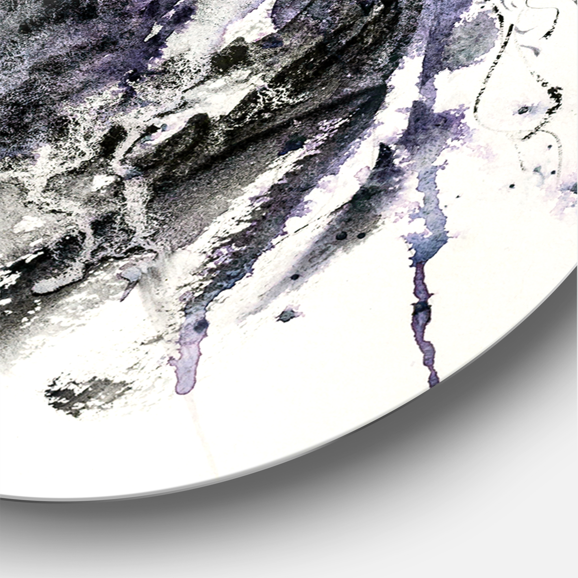Designart 'Close Up of Friesian Horse With Long Manes' Farmhouse Circle Metal Wall Art 29x29 - Disc of 29