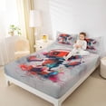 thumbnail image 4 of Feelyou Red Robot Teens Twin Sheet Sets, Splatter Watercolor Bedding, 3pcs, 4 of 7