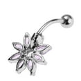 thumbnail image 3 of Esquirla Stainless Steel Navel Rings Screw Navel Jewelry - silver and Pink, Single Silver+Light Purple, 3 of 8