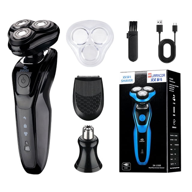 Máquina Afeitar para Cortar Maquinilla Rotativa Eléctrica 3 en 1 Hombres