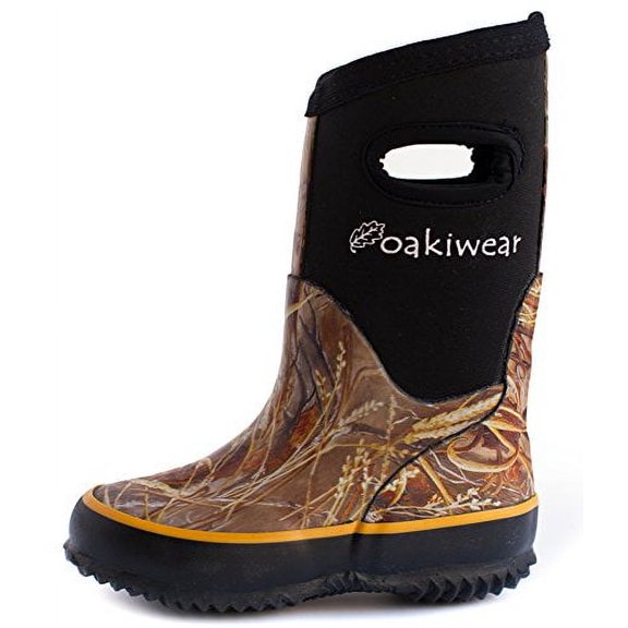 Oakiwear Kids Rain Boots For Boys Girls Toddlers Children, Oaki Reeds Camo