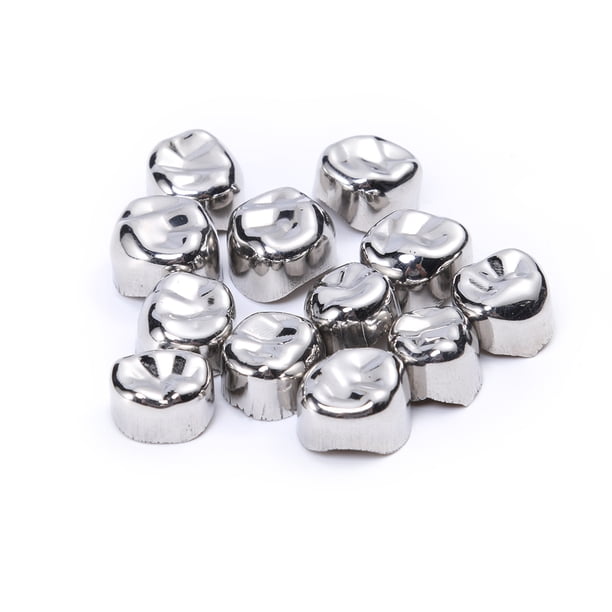 12 Uds. De instrumentos dentales, corona prefabricada de Metal, consumibles profesionales, herramientas de corona preformadas dentales para relleno de corona Likrtyny Cuidado Belleza