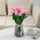 thumbnail image 1 of XmhyTop Tulipanes artificiales de seda de 20 unidades, flores blancas de 13,5 pulgadas, para el día de la madre, Pascua, San Valentín, regalo al por mayor la cocina y la boda (rosa melocotón), 1 of 5