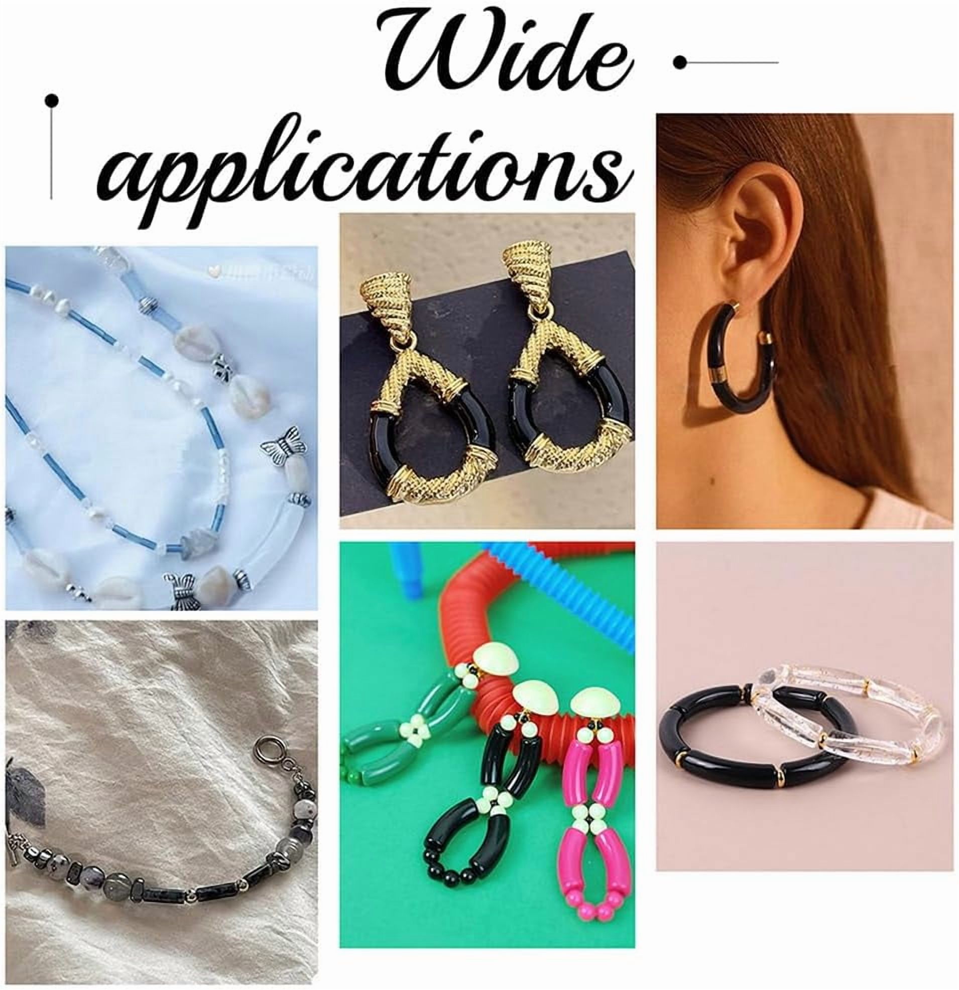 296pcs Acrylic Tube Beads for Bracelets Making Tube Bangles Bracelet Black White Curved Tube Beads Noodle Slide Beads with Spacer Beads for Necklace Bracelet Jewelry Making