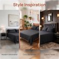 thumbnail image 3 of REGALWOVEN Microfiber Bed Sheet, Breathable Flat Sheet,  Bedding for Bedroom Black 96x106in, 3 of 5