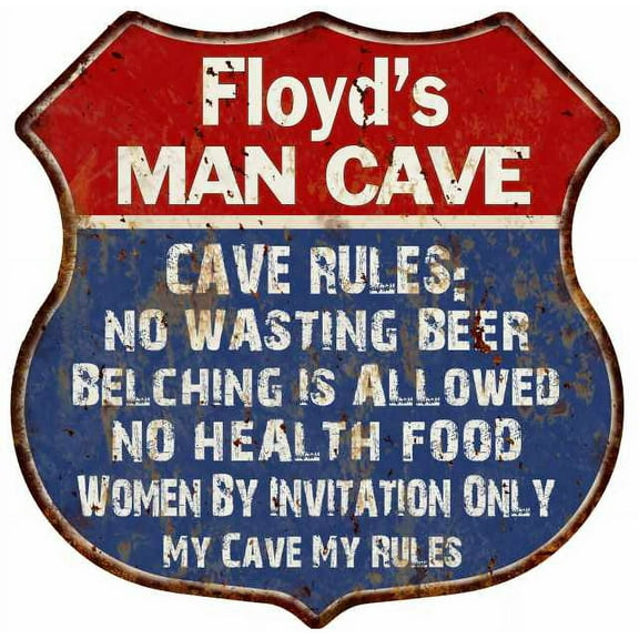 Frank's Man Cave Rules Sign Shield Metal Gift 211110023168