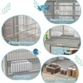 thumbnail image 4 of PawHut Cage à Oiseaux d'Élevage Divisée avec Support Roulant Plateau Amovible Gris 40"H, 4 of 10