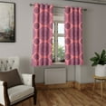 thumbnail image 2 of Ambesonne Purple Mandala Grommet Curtain, Boho Filigree Art, 50" x 54", Coral Fuchsia, 2 of 6