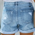 thumbnail image 5 of IROINNID Women's Casual Mini High Waist Denim Shorts Streetwear, 5 of 8