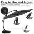 thumbnail image 5 of GRANDPATIO 12 ft Deluxe Curvy Aluminum Cantilever Octagon Umbrella(Charcoal, with Base, 12' Diameter), 5 of 6