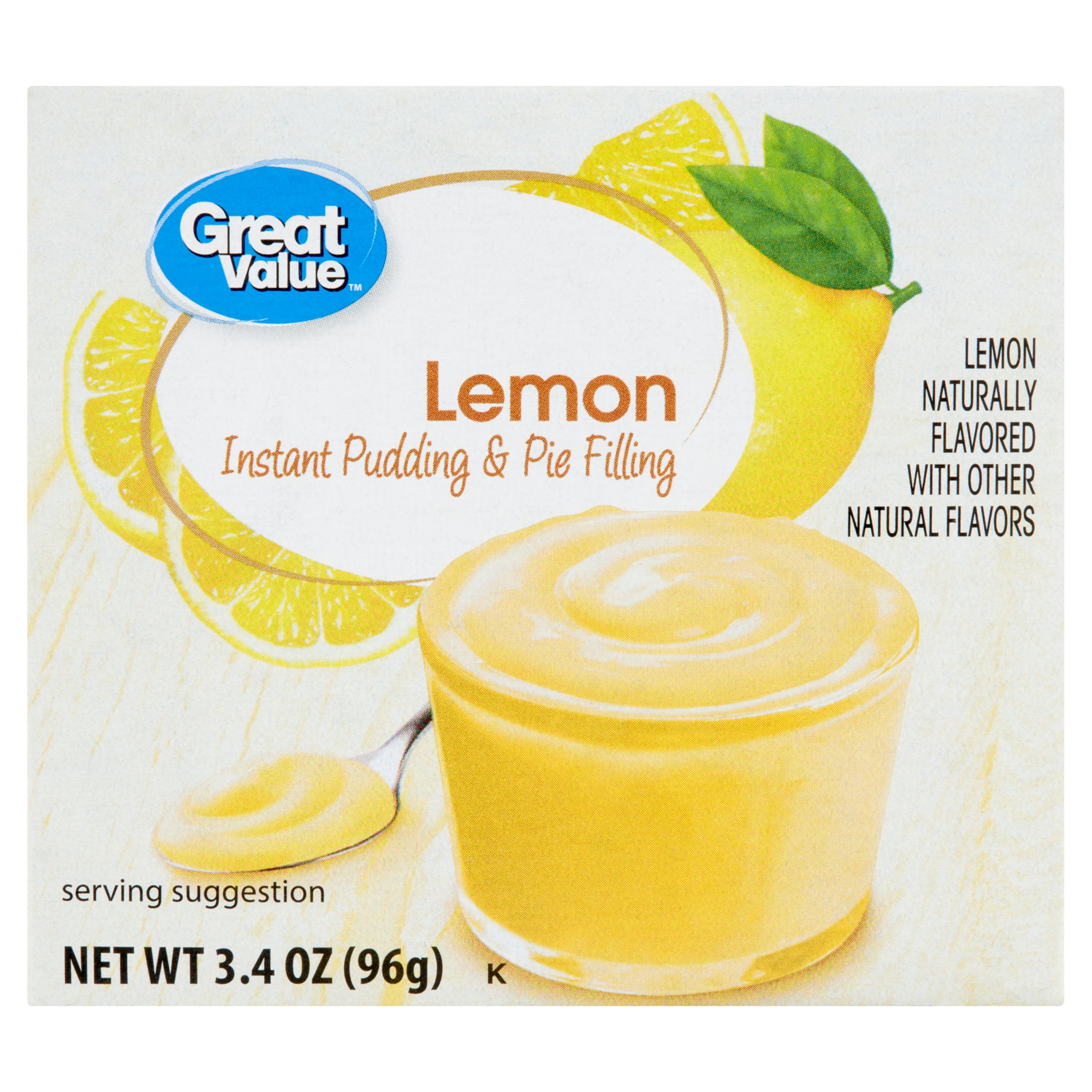 Great Value Instant Pudding & Pie Filling, Lemon, 3.4 oz