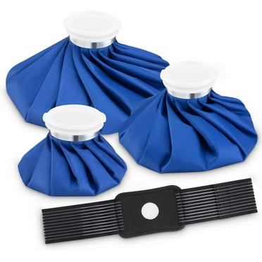Ice Bag Packs for Injuries Reusable, Refillable 3 Ice Packs (6"/9"/11") with Elastic 1 Breathable Wrap, Hot & Cold Therapy
