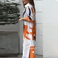 thumbnail image 4 of EGNMCR Robes de Vacances pour Femmes Robe Décontractée à Manches Longues avec Boutons et Imprimé Contrasté, 4 of 6