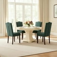 thumbnail image 5 of AFO Dining Chairs Set of 4, Upholstered Parsons Kitchen Chairs with Nailhead Trim and Wood Legs, Green, 5 of 6