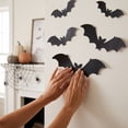 thumbnail image 4 of Halloween Bat Stickers, Black Bat Decals, Polyester Halloween Decorations Indoor, Spooky Party Ornaments For Window And Door, Great Creepy Home Decor Supplies For Halloween Themed Gathering, 4 of 7