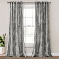 Lush Decor Hygge Modern Arrow Linen Look Window Curtain Panels - Black/White - 40 x 84