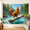 C, variant on XaaKee Large Tapestry, Swift Mossy Surf High-Quality Polyester Tapestry For Bedroom, 60x40Inch