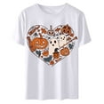 thumbnail image 2 of Jsaierl Halloween Shirts Women Plus Size Pumpkin Ghost Print Tees Stretch Round Neck T-shirt Short Sleeve Dressy Casual Blouse Tops Halloween Clothes, 2 of 3