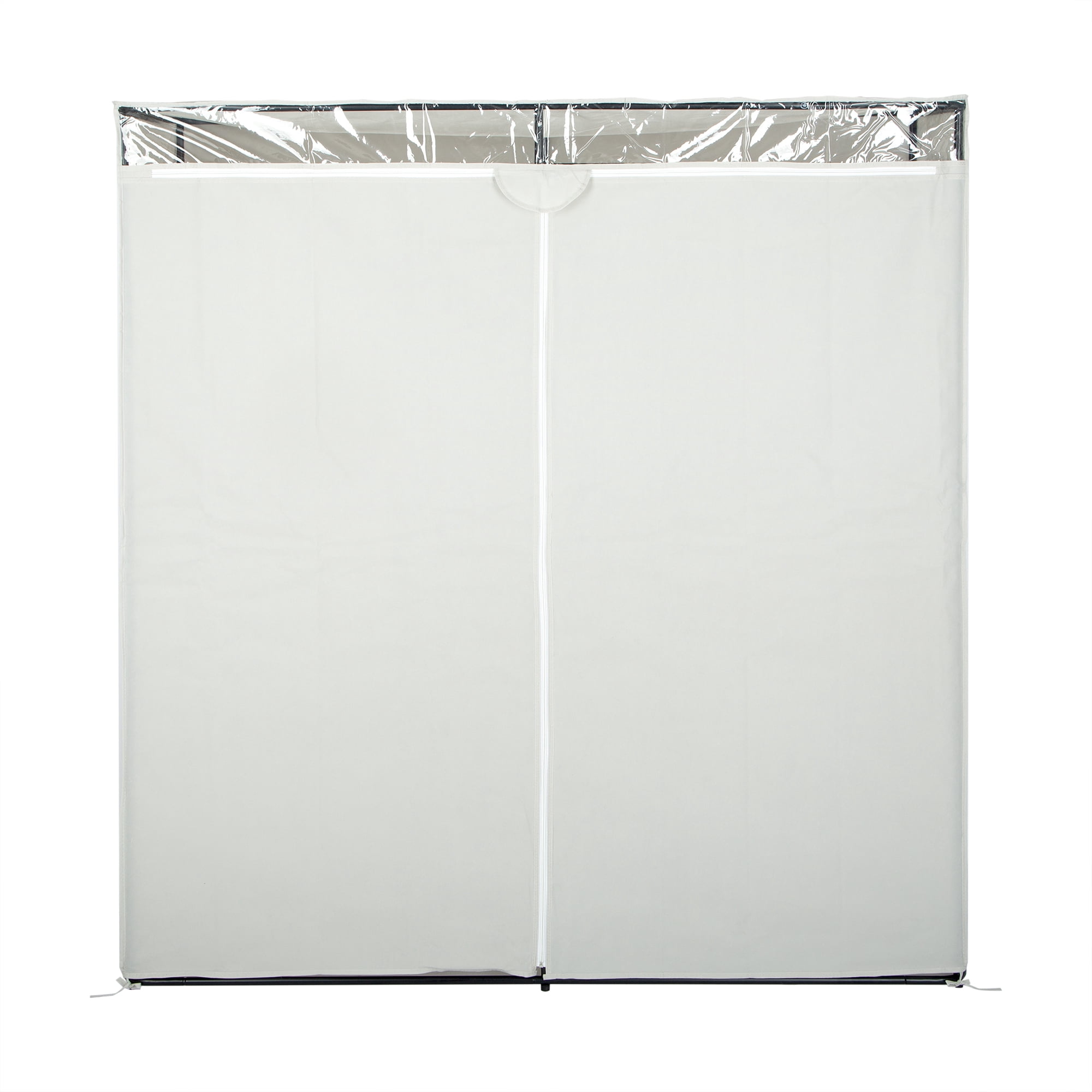 Mainstays Adult Single Steel Tier Zippered Extra Wide Clothes Closet, 60", Grey Pumice
