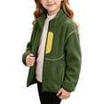 thumbnail image 5 of Atogsazn Kids Girls Fleece Full Zip Jacket Children Sherpa Long Sleeve Coat Winter Warm Tops Green 8-9 Years Fashion, 5 of 9