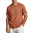 thumbnail image 3 of Sports Shirts Dqueduo Men's Short Sleeved Round Neck Elastic Breathable Top Casual Sports T-shirt Brown XXL, 3 of 6